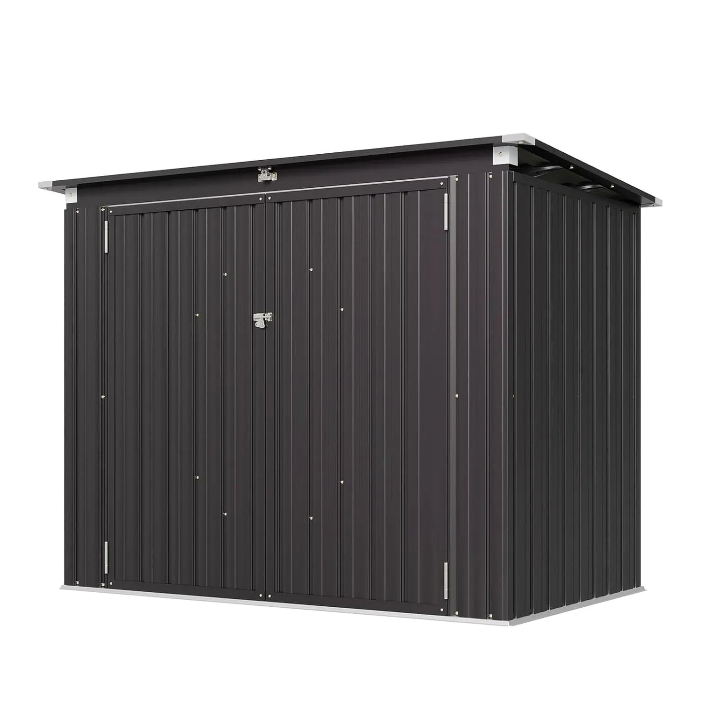 Metal Outdoor Storage Shed With Chain Lid Waterproof Garbage Organizer