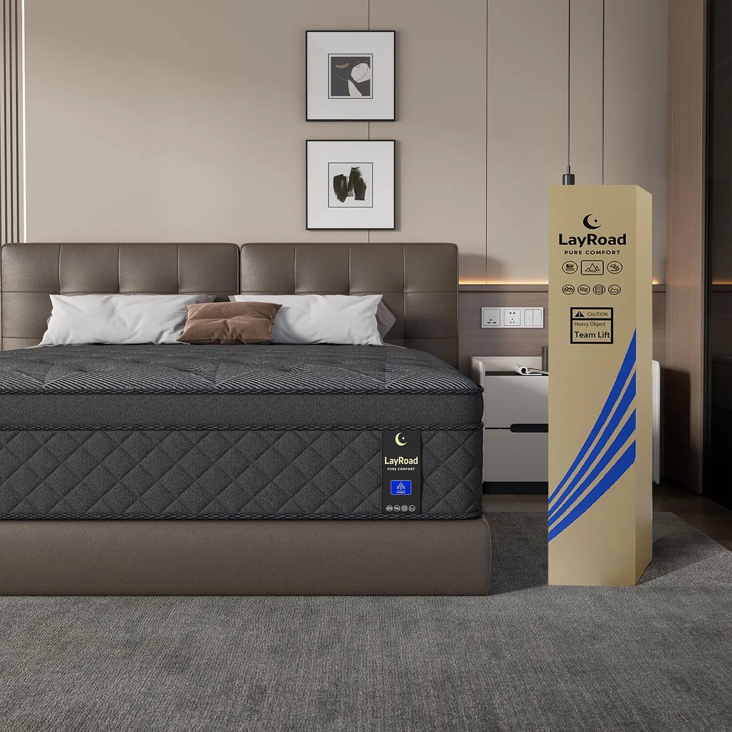 LayRoad Memory Foam Mattress Medium Firmness Boxed