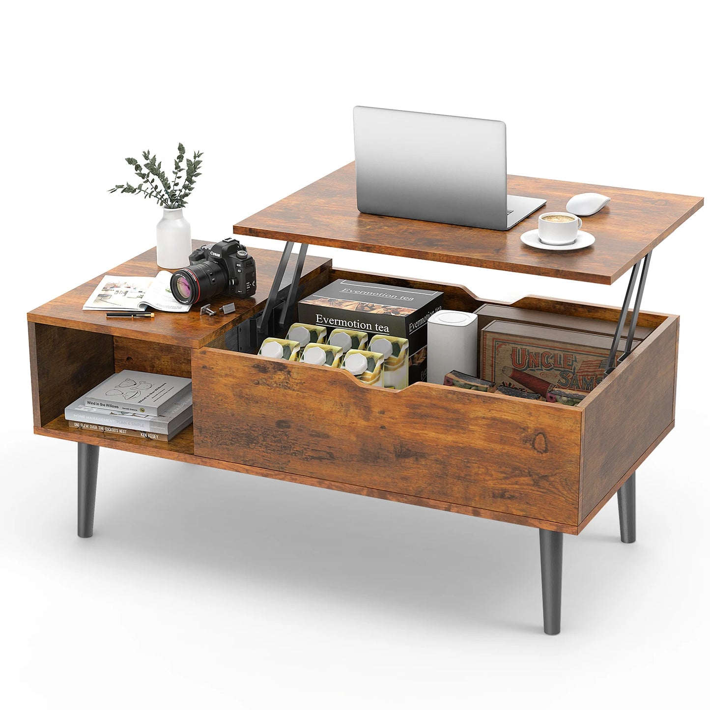 JHK Lift Top Coffee Table With Storage