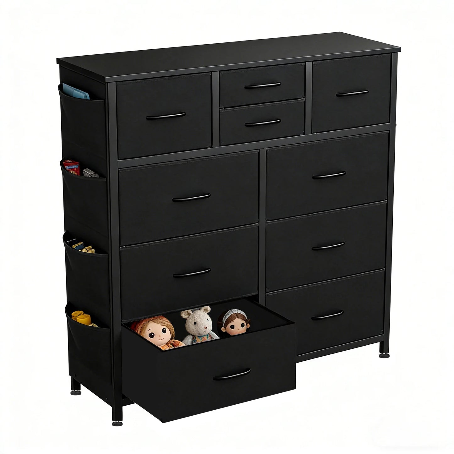 JHK Living Room Fabric Drawer Cabinet With Steel Frame