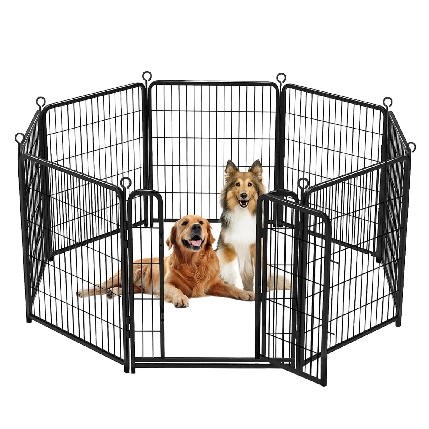 Studyset Dog Pet Fence Indoor Outdoor Portable Metal Exercise Pen