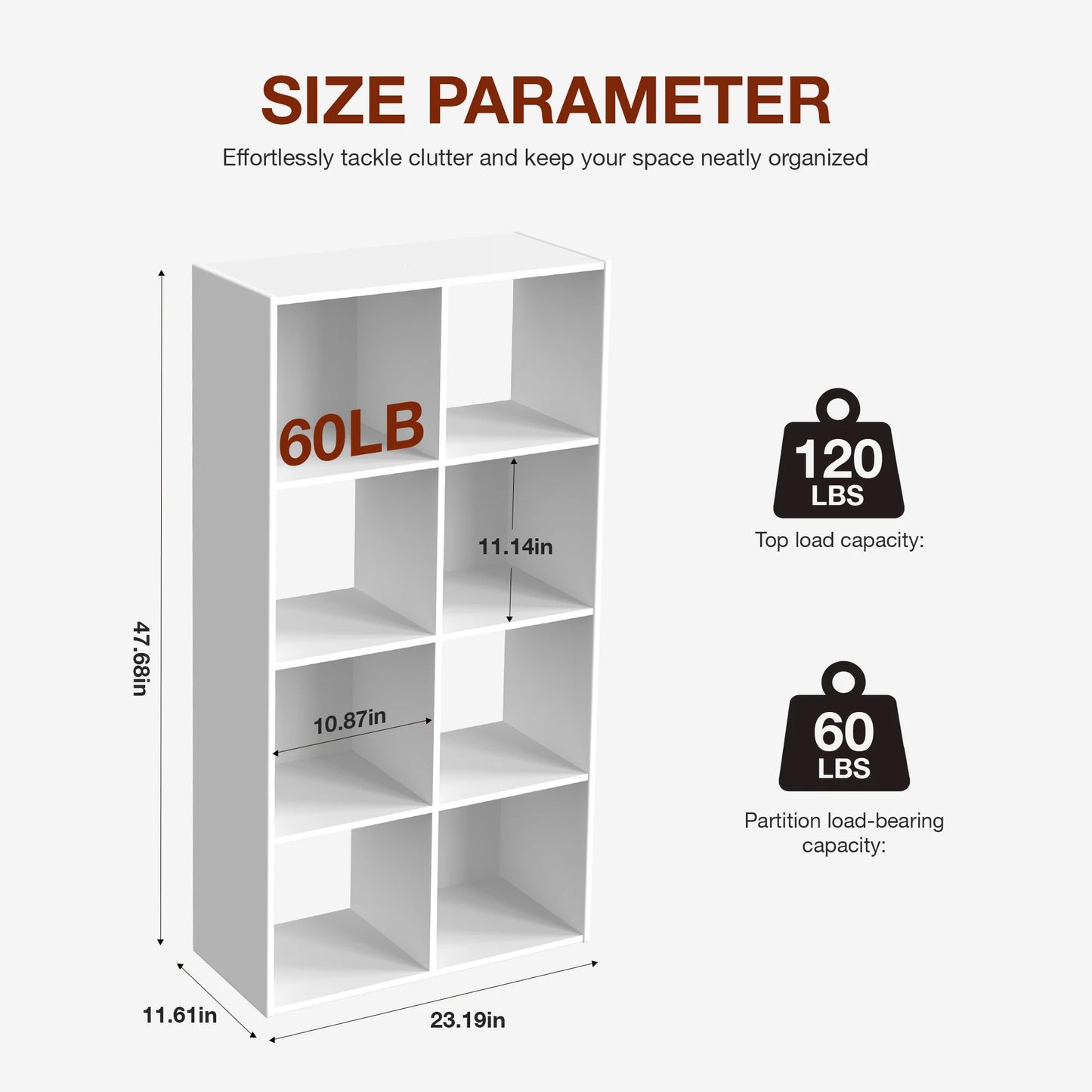 JHK Wood Storage Organizer Bookcase For Living Room And Office