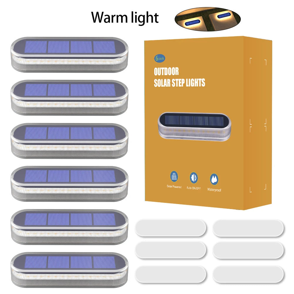Solar LED Deck Lights IP68 Waterproof Auto On Off Pack