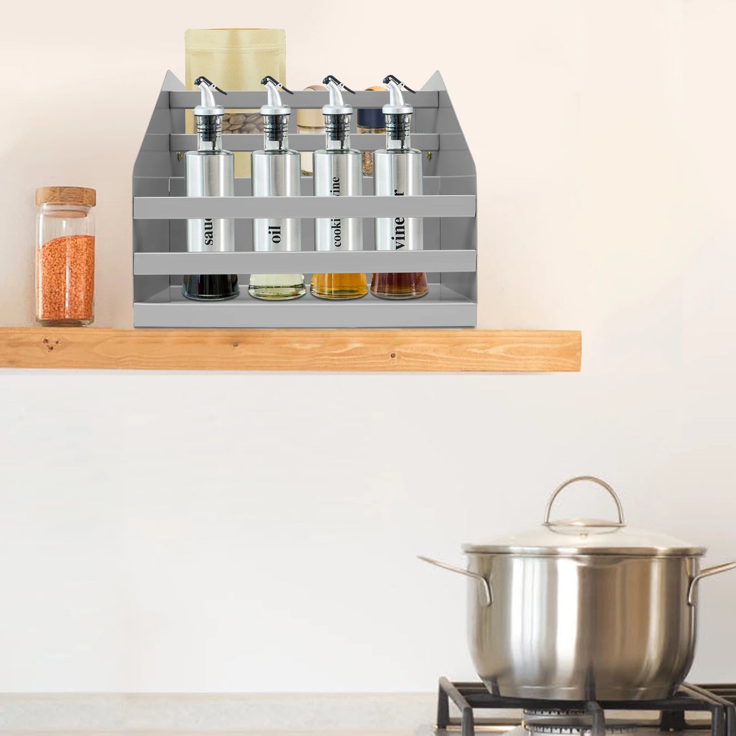 2-Tier Pull-Down Cabinet Organizer For Under Sink Storage 22 Lb Capacity