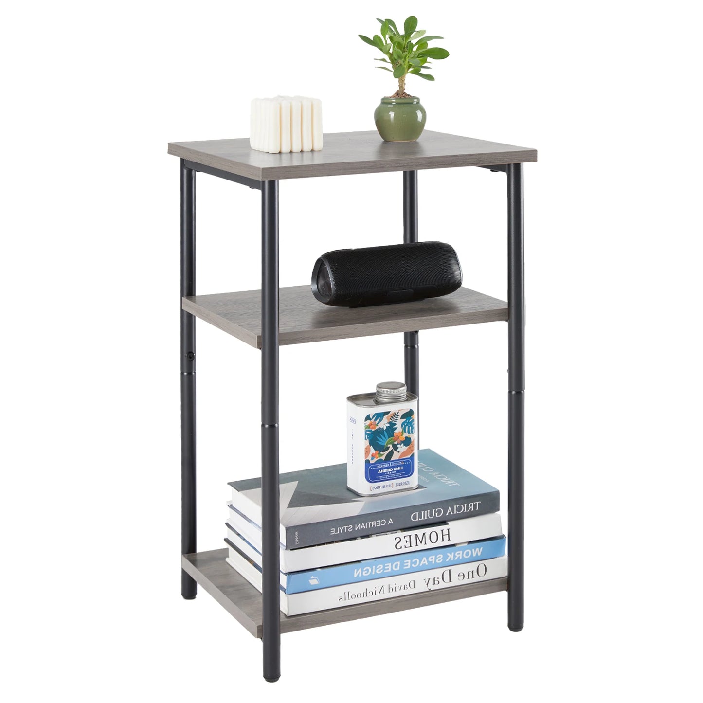 JHK 2-Tier 3-Tier End Tables With Adjustable Feet