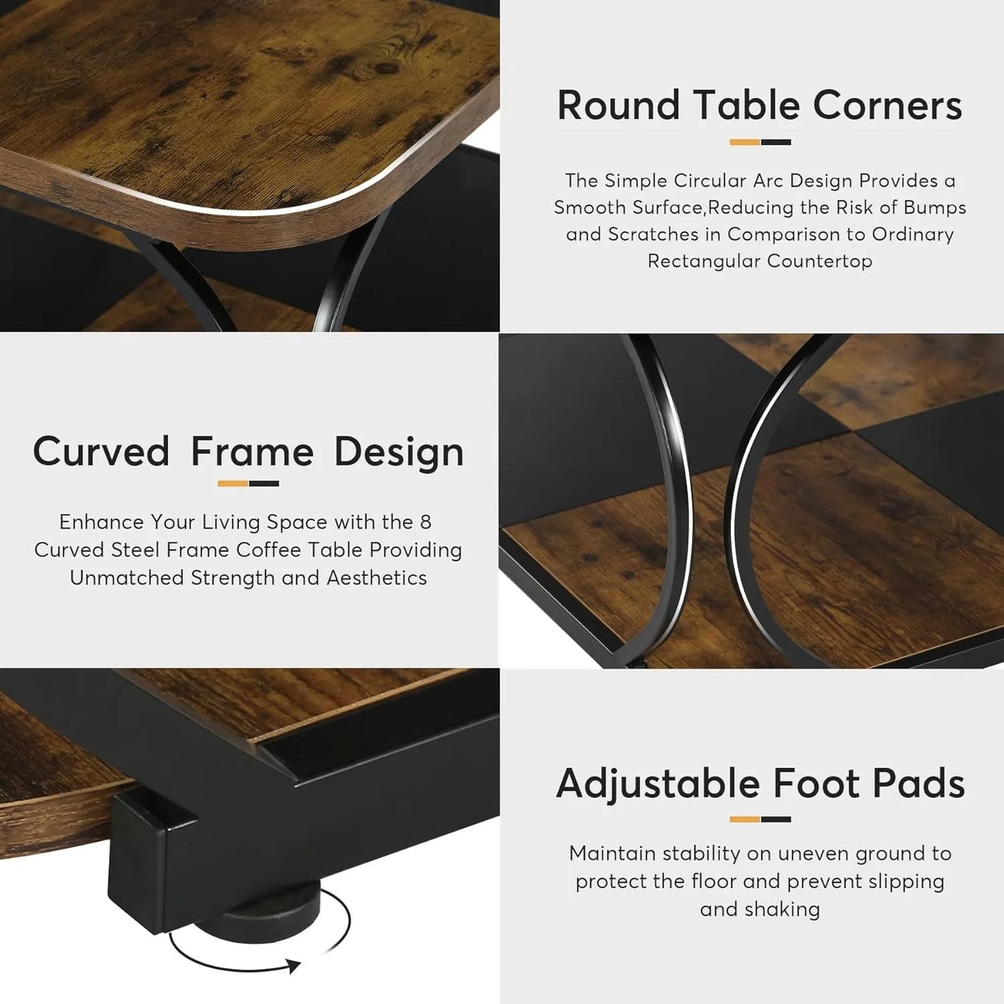 Little Tree Square Coffee Table With Double Shelf Living Room