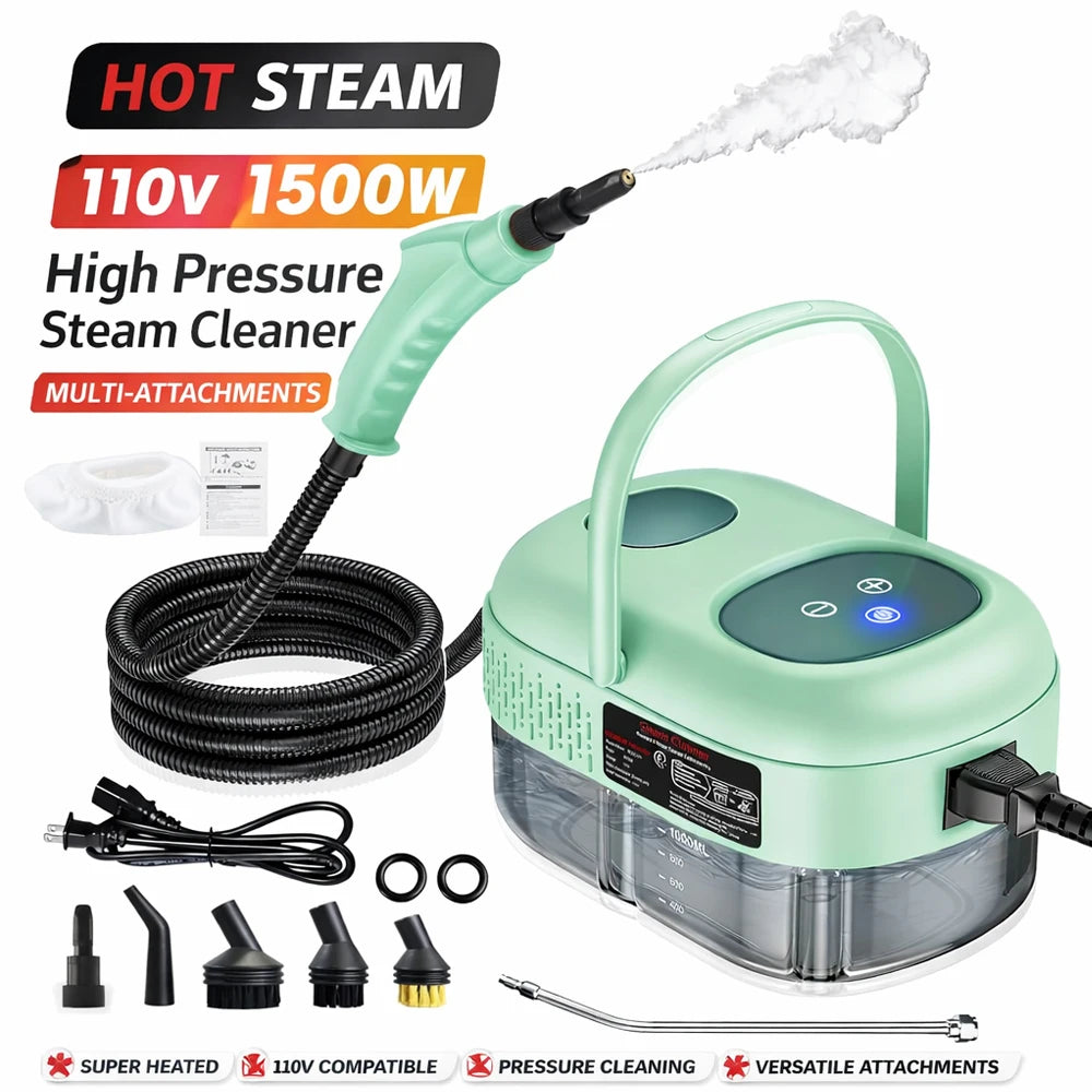 Portable High Pressure Steam Cleaner 1500W With Accessories