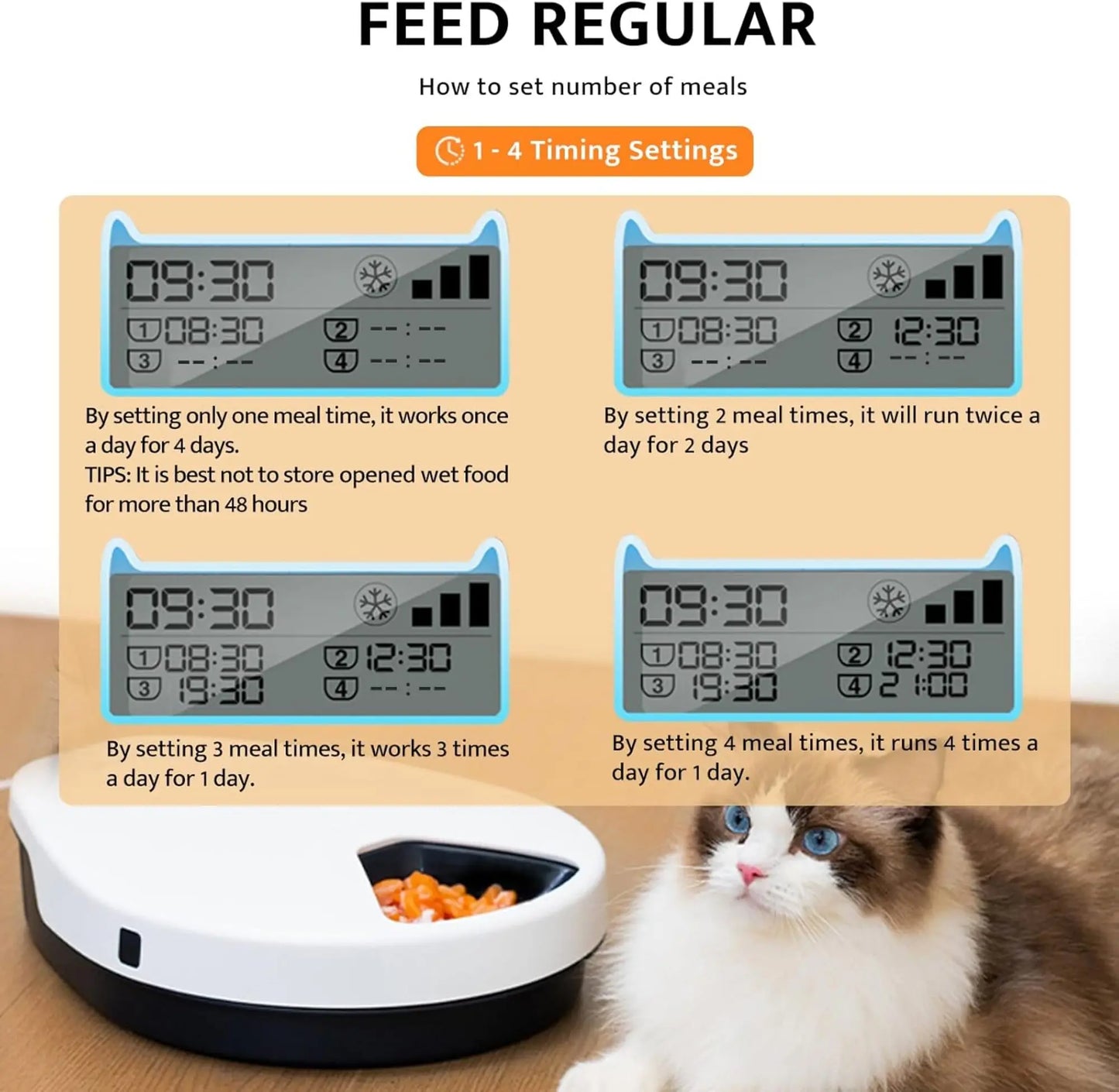 UBPET Automatic Cat Feeder With Cooling And Temperature Control Timer