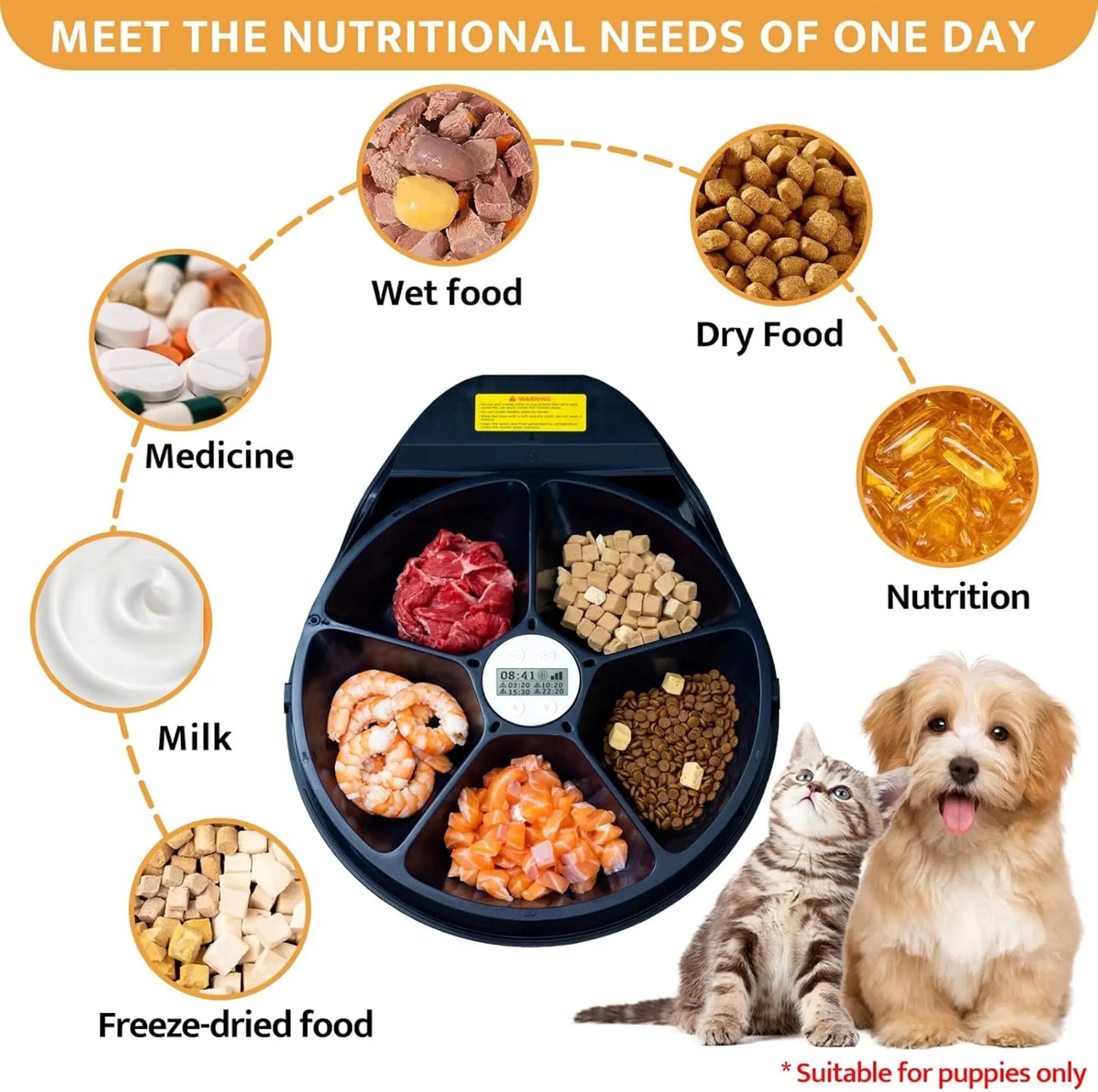 UBPET Automatic Cat Feeder With Cooling And Temperature Control Timer