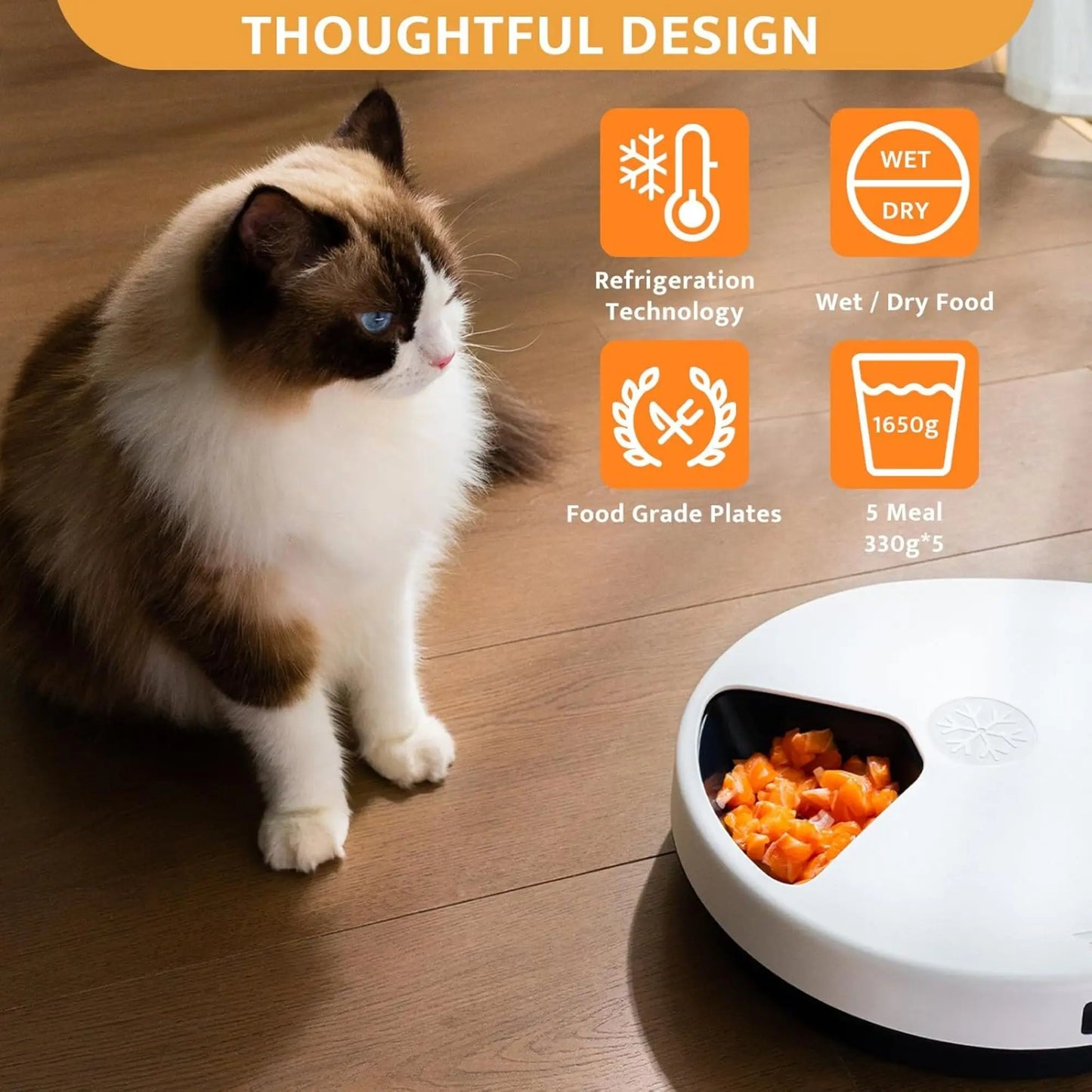 UBPET Automatic Cat Feeder With Cooling And Temperature Control Timer