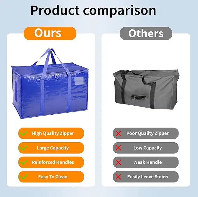 Moving Bags Heavy Duty With Zippers And Carrying Handles