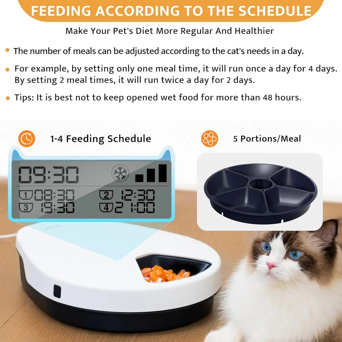 UBPET Automatic Cat Feeder With Cooling And Temperature Control Timer