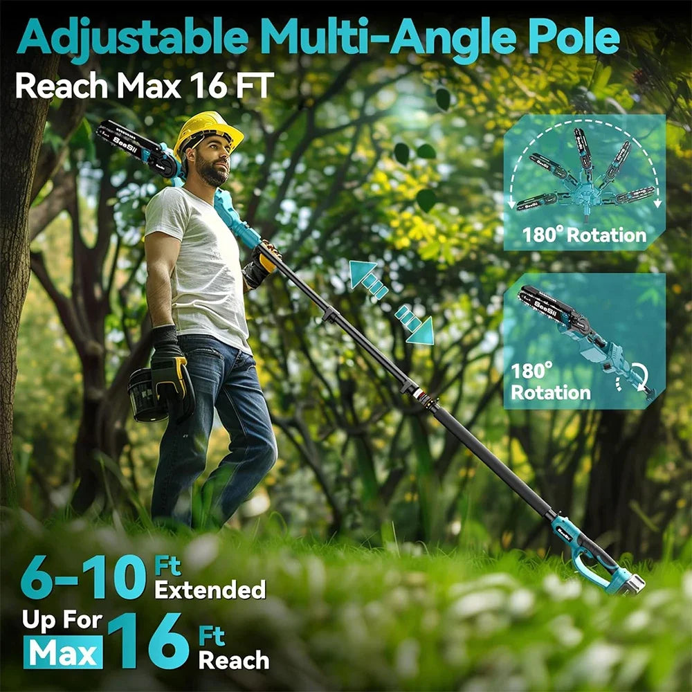 Seesii 2in1 Cordless Pole Saw And Mini Chainsaw Pro