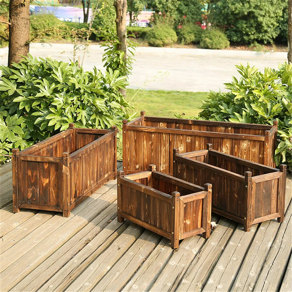 Wooden Raised Flower Bed Planter For Indoor And Outdoor Use