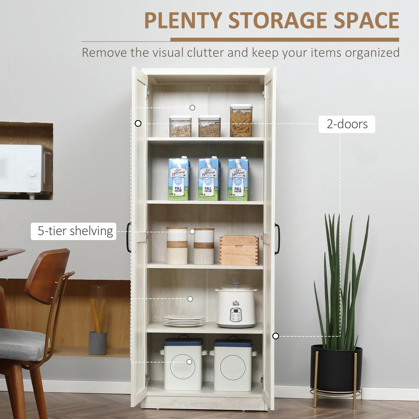 HOMCOM Rustic 2-Door Kitchen Freestanding Storage Cabinet