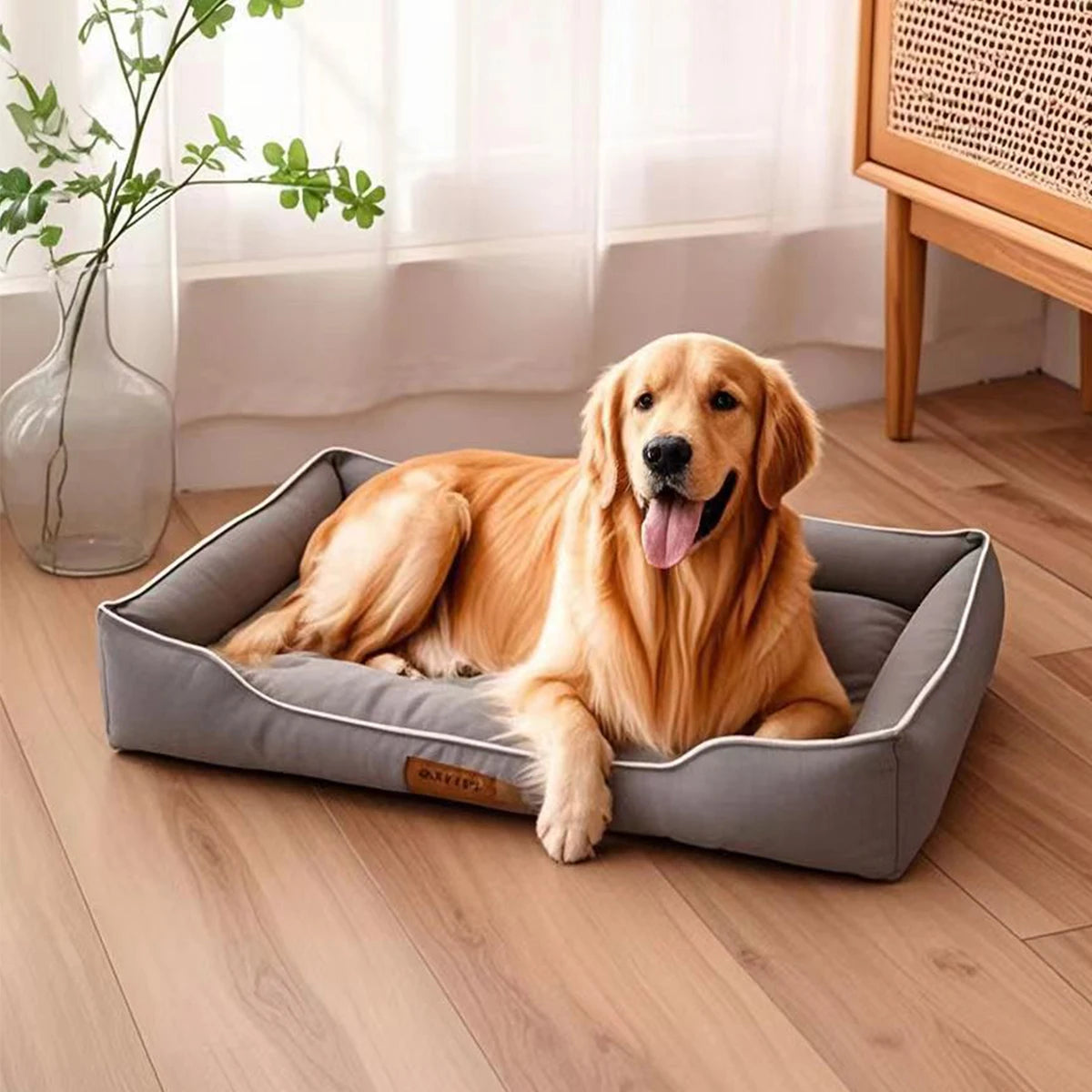 Four Season Square Dog Bed, Sofa Style, Waterproof Cushion