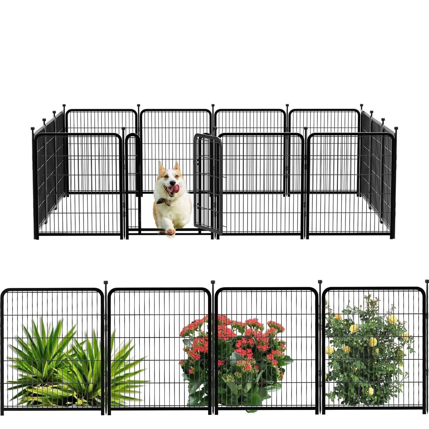 Studyset Dog Pet Fence Indoor Outdoor Portable Metal Exercise Pen