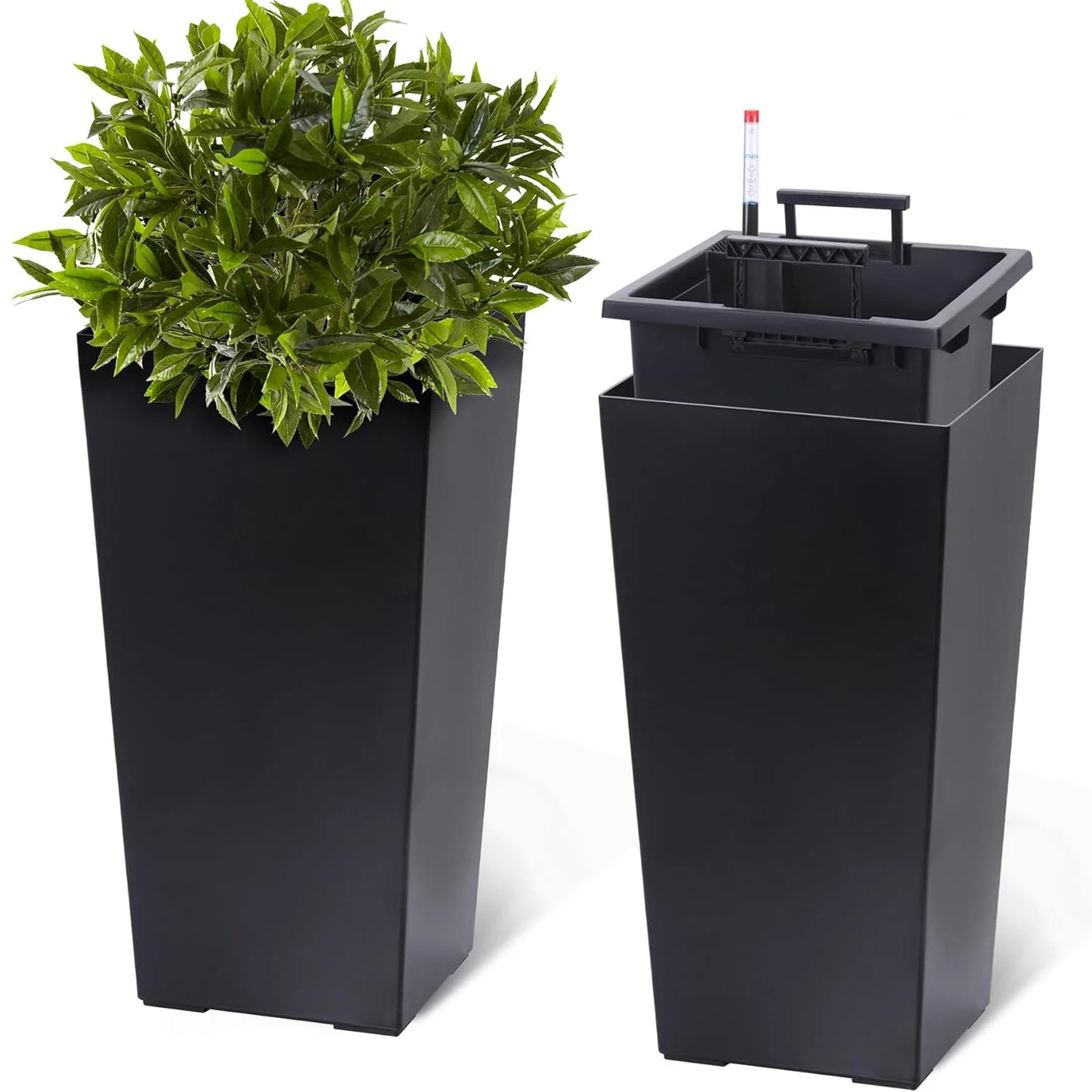 HobbyLane Two Pack Planter Set With Shelf Insert Indoor Outdoor