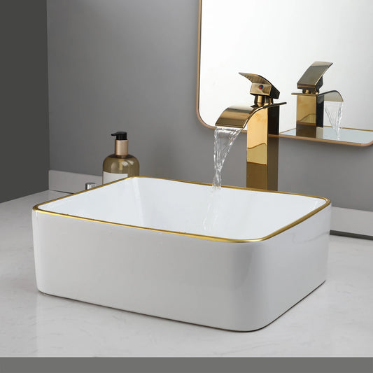 KEMAIDI MEKKHALA Modern Edge Ceramic Bathroom Sink