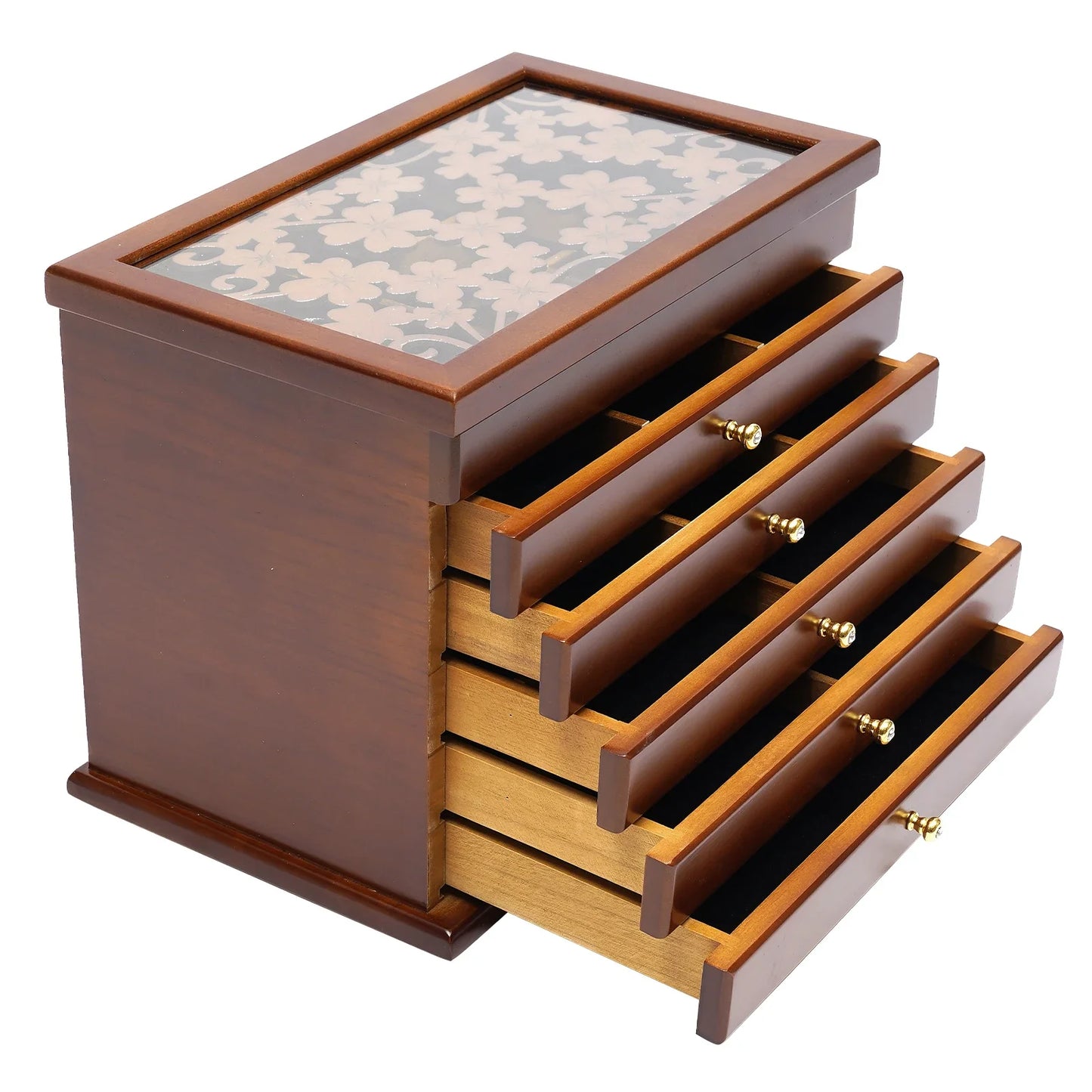Wooden Vintage Jewellery Storage Box And Display Case