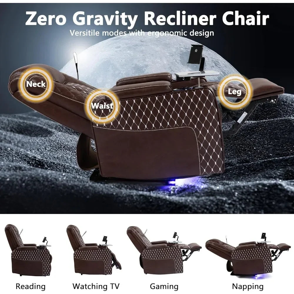 Power Zero Gravity Recliner Chair With USB Ports And Cupholders