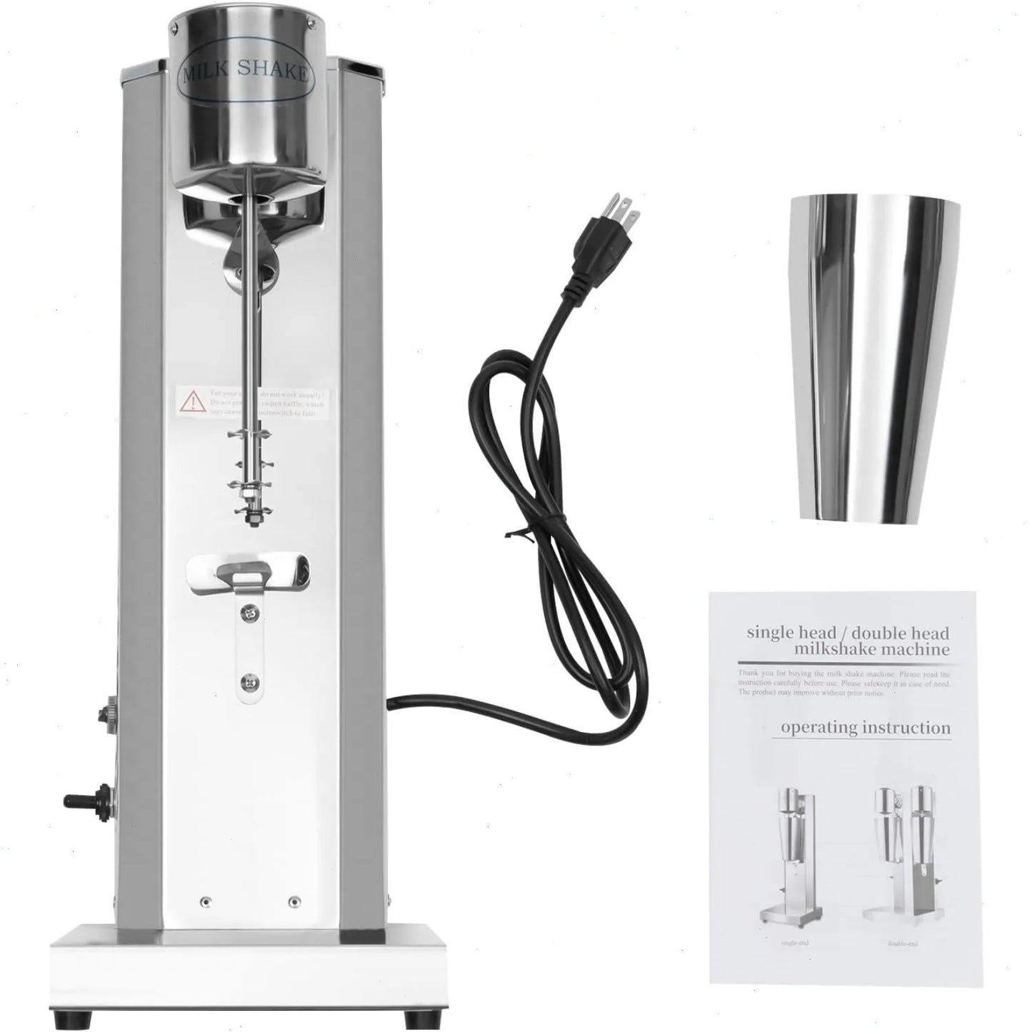 Milkshake Maker Electric Drink Mixer Stainless Steel 180W 18000RMP