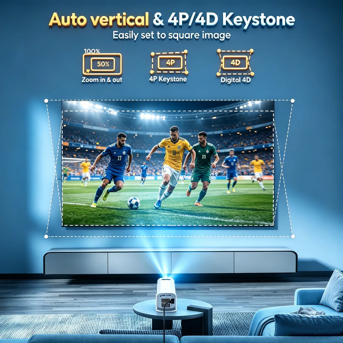 XGODY 4K Projector With 12000 Lumen Brightness And WiFi