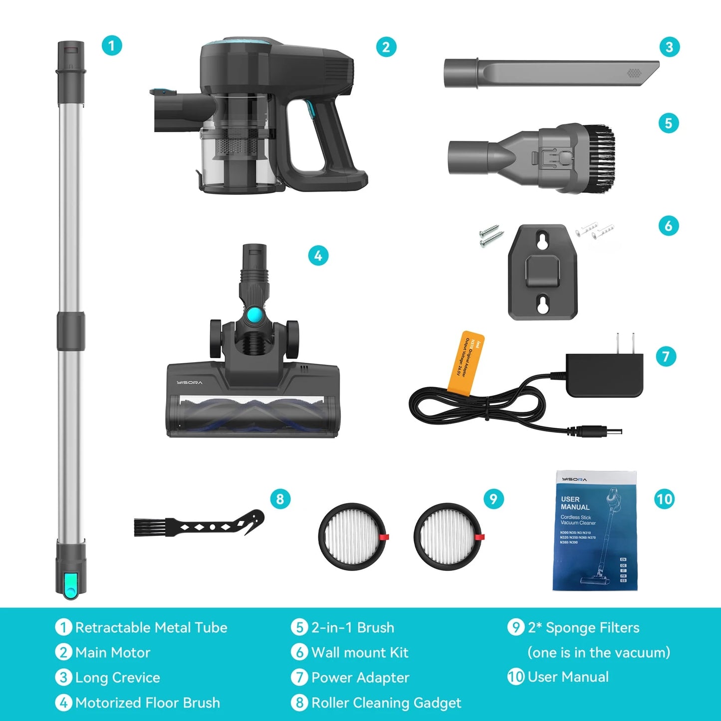 INSE YISORA N300 Cordless Upright Vacuum For Pet Hair