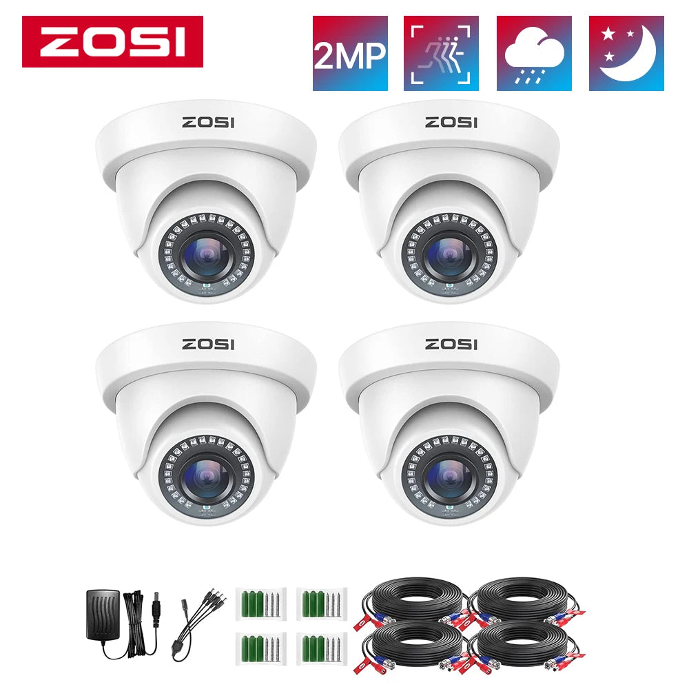 ZOSI 4 Camera HD 1080P Security Camera Kit Indoor Outdoor
