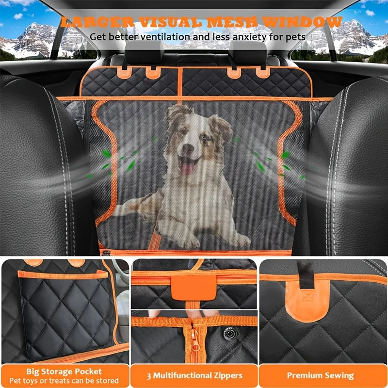 Pet Car Seat Cover 5-In-1 Convertible Dog Hammock Seat Protector