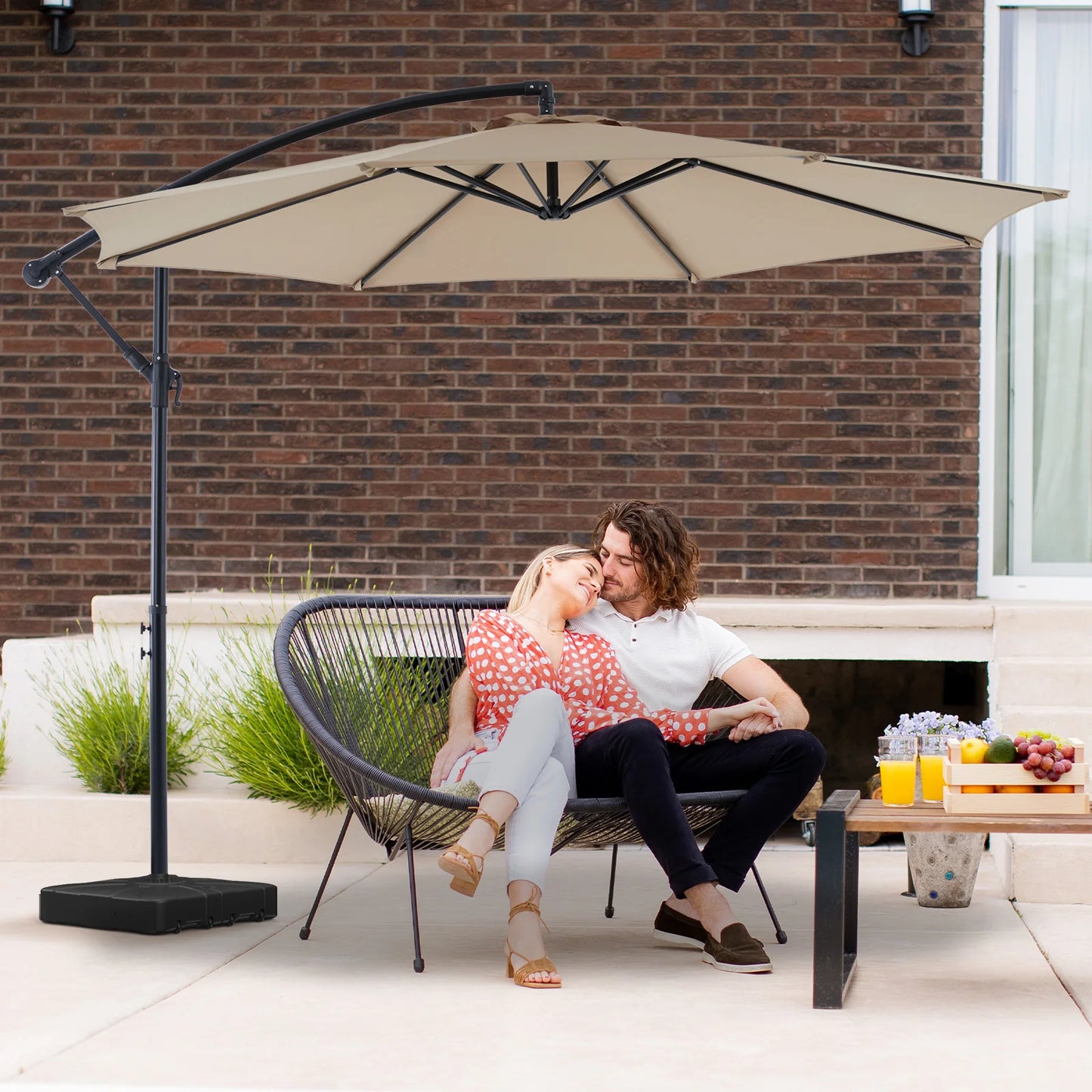 JHK 10ft Outdoor Cantilever Patio Umbrella With Tilt