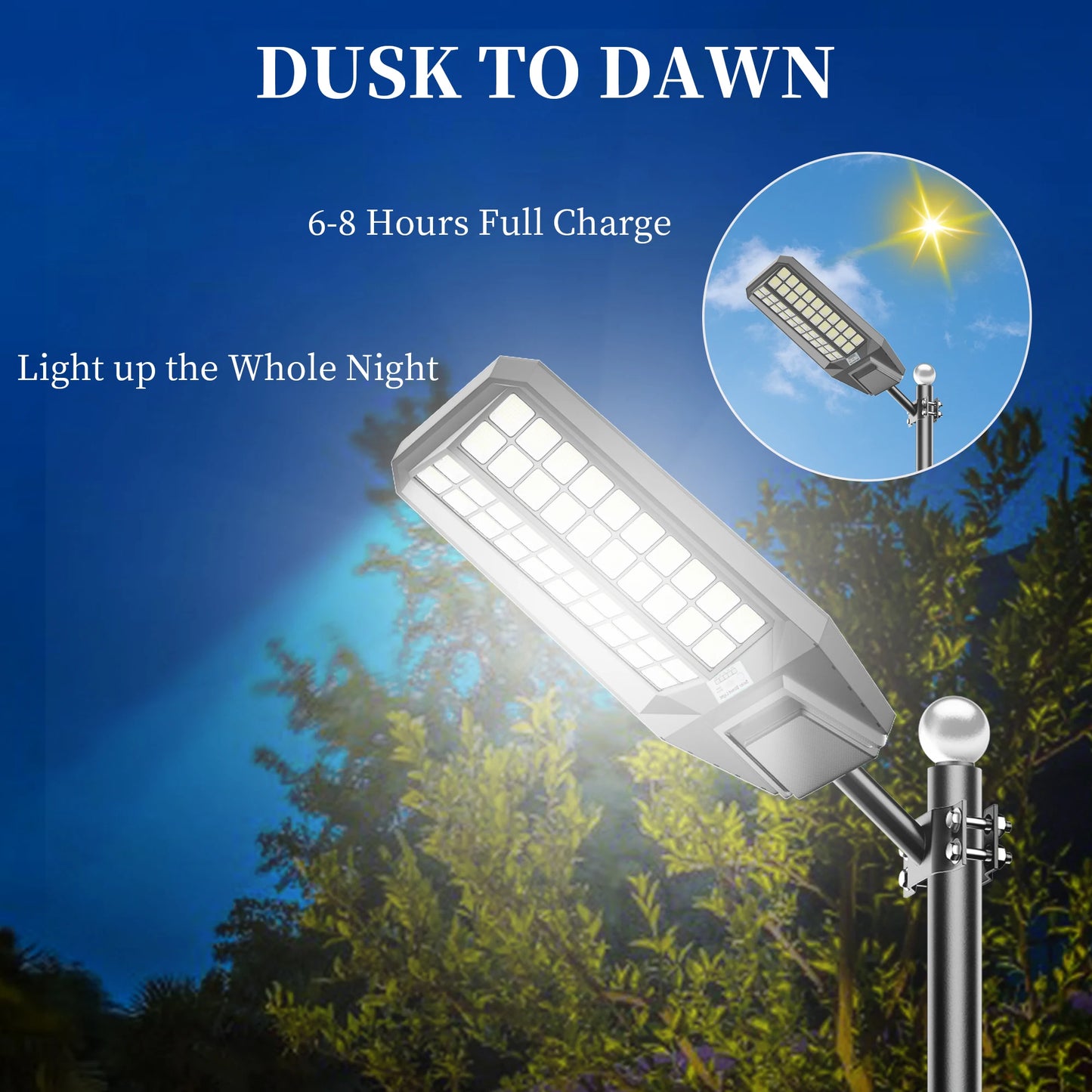 8000W Outdoor Solar Street Light With Motion Sensor IP65