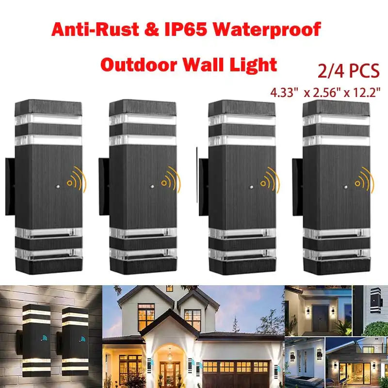 Smart Outdoor LED Wall Light Sconce Waterproof Sensor For Balcony Garden