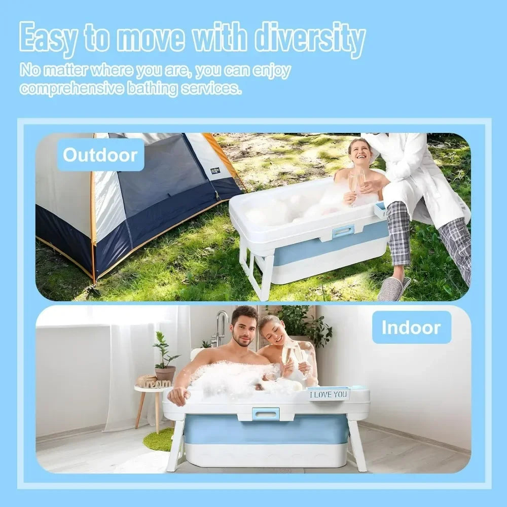 Portable Adult Bathtub Collapsible Freestanding Ergonomic Bath