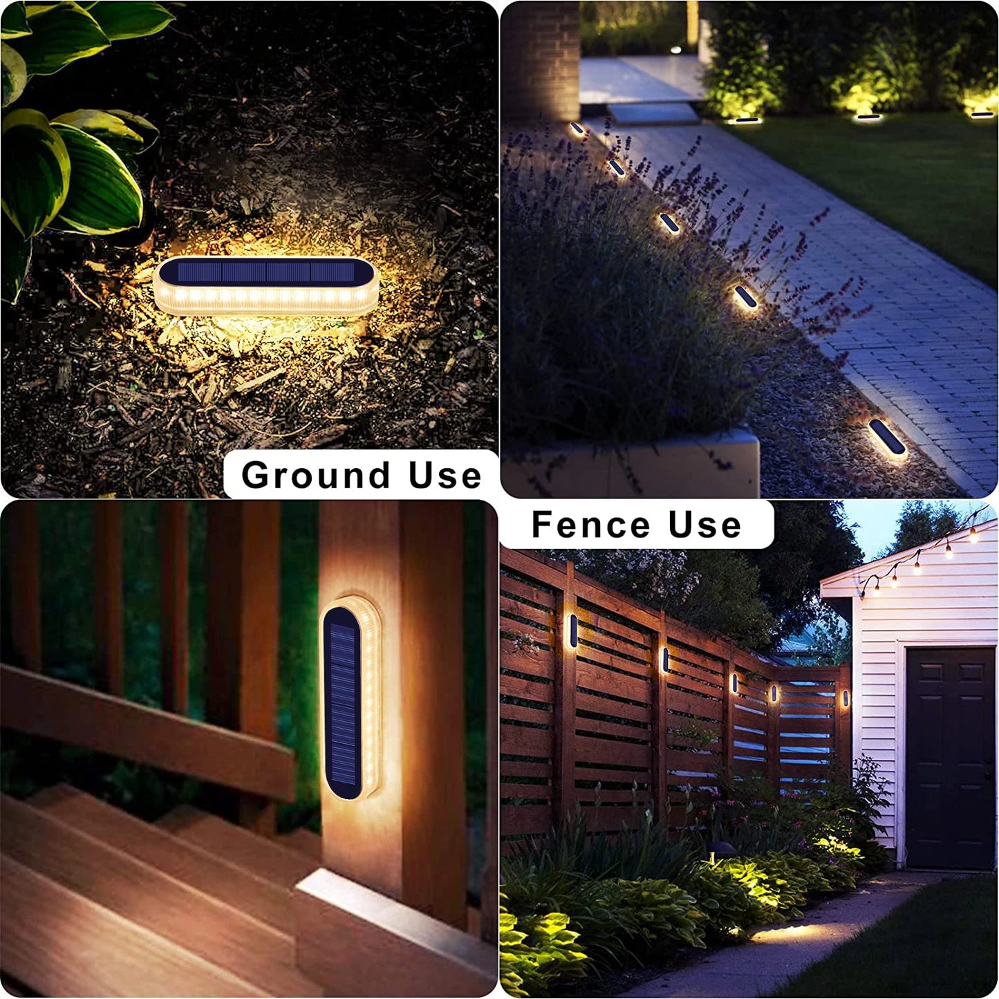 Solar LED Deck Lights IP68 Waterproof Auto On Off Pack