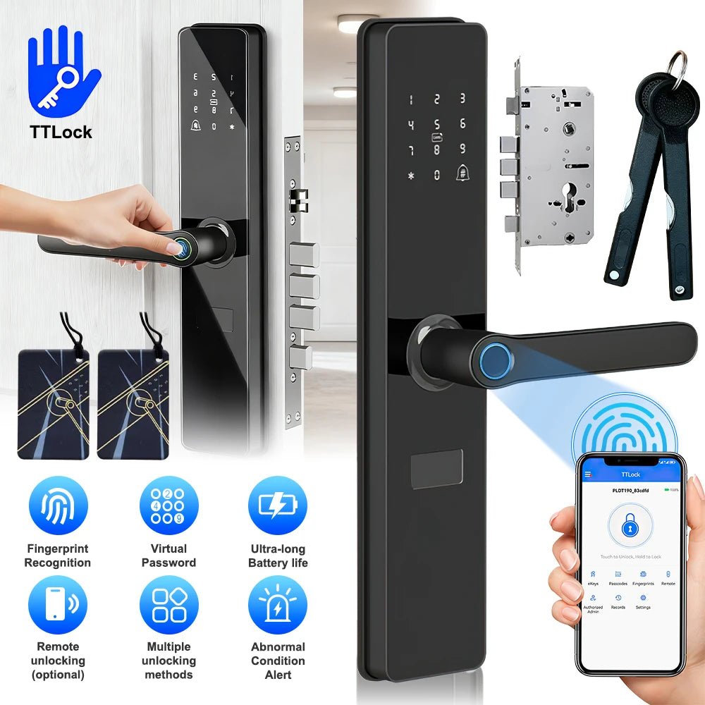 TTLock Smart Door Lock With App Biometric RFID Card