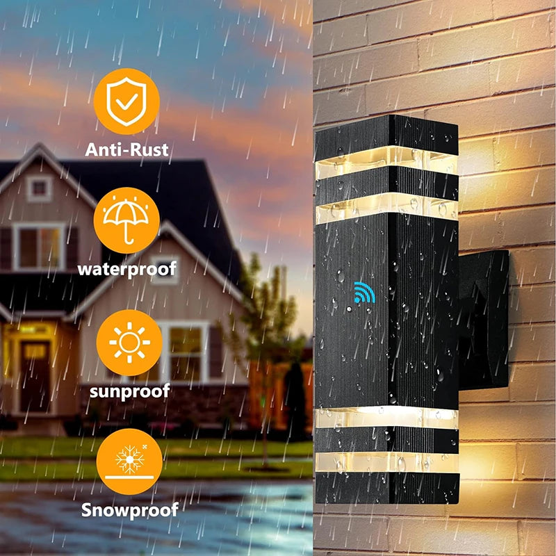 Smart Outdoor LED Wall Light Sconce Waterproof Sensor For Balcony Garden