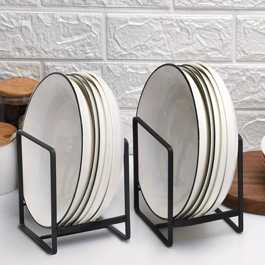 Space Saving Stainless Steel Dish Rack For Plates And Lids