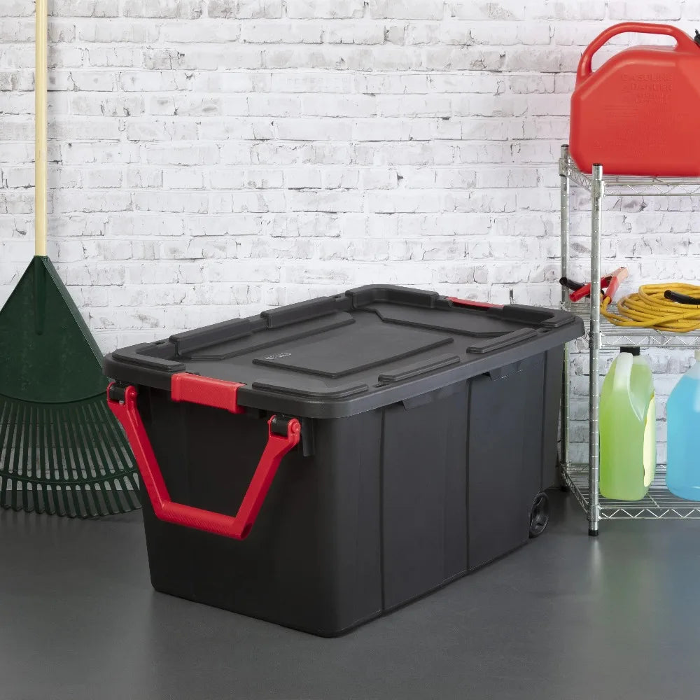Industrial Wheeled Plastic Storage Container With Handle