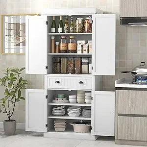 RBXC Pantry Cabinet With Adjustable Shelves And Drawer
