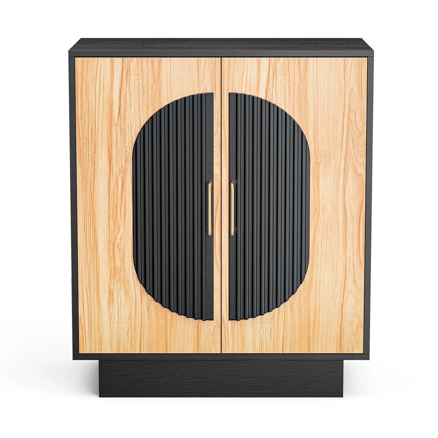 Fluted Modular Buffet Cabinet With Storage For Living Room