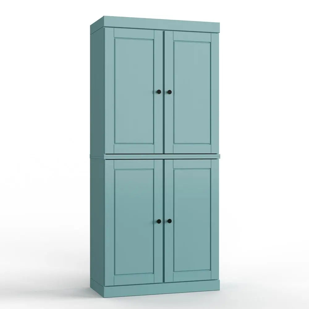 Natural Elegance Solid Wood Bathroom Pantry Cabinet With Four Doors