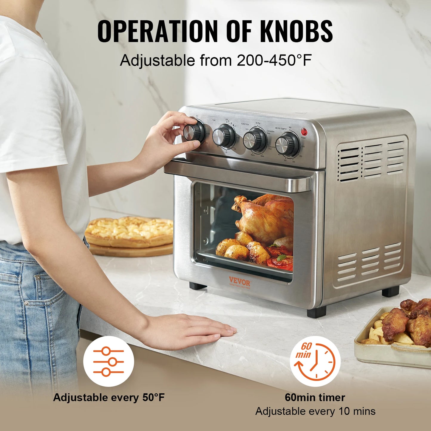 SucceBuy Air Fryer Toaster Oven Countertop Combo With Grill