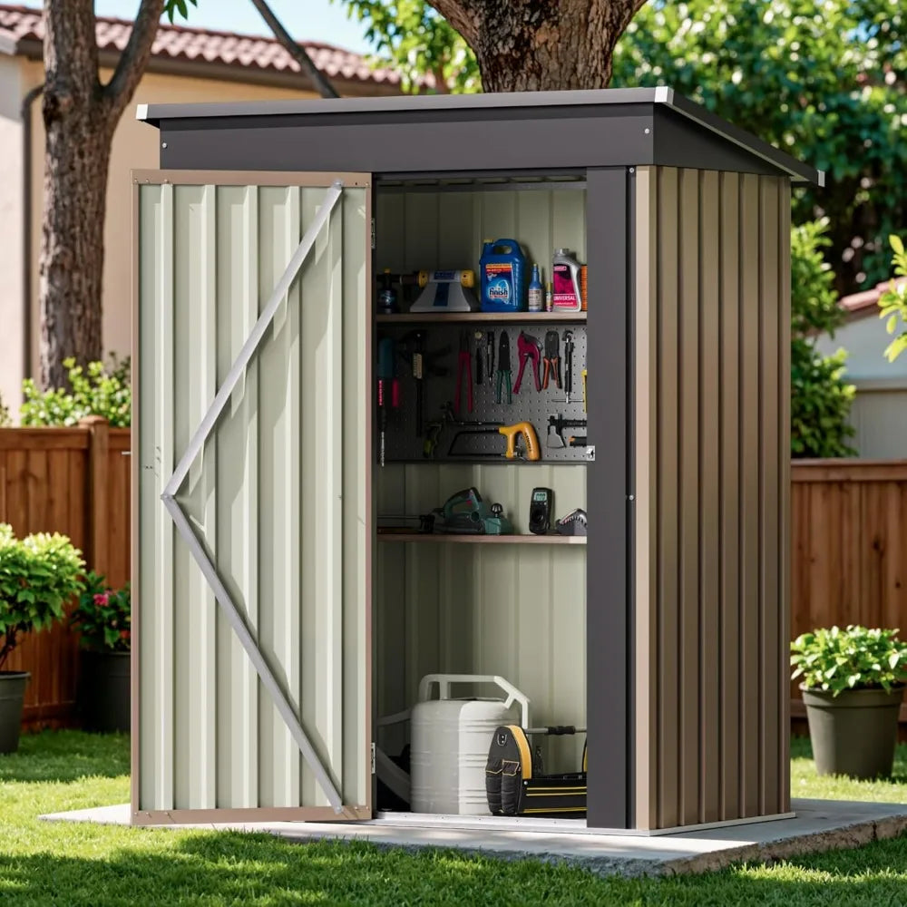 Outdoor Lockable Metal Storage Shed For Garden