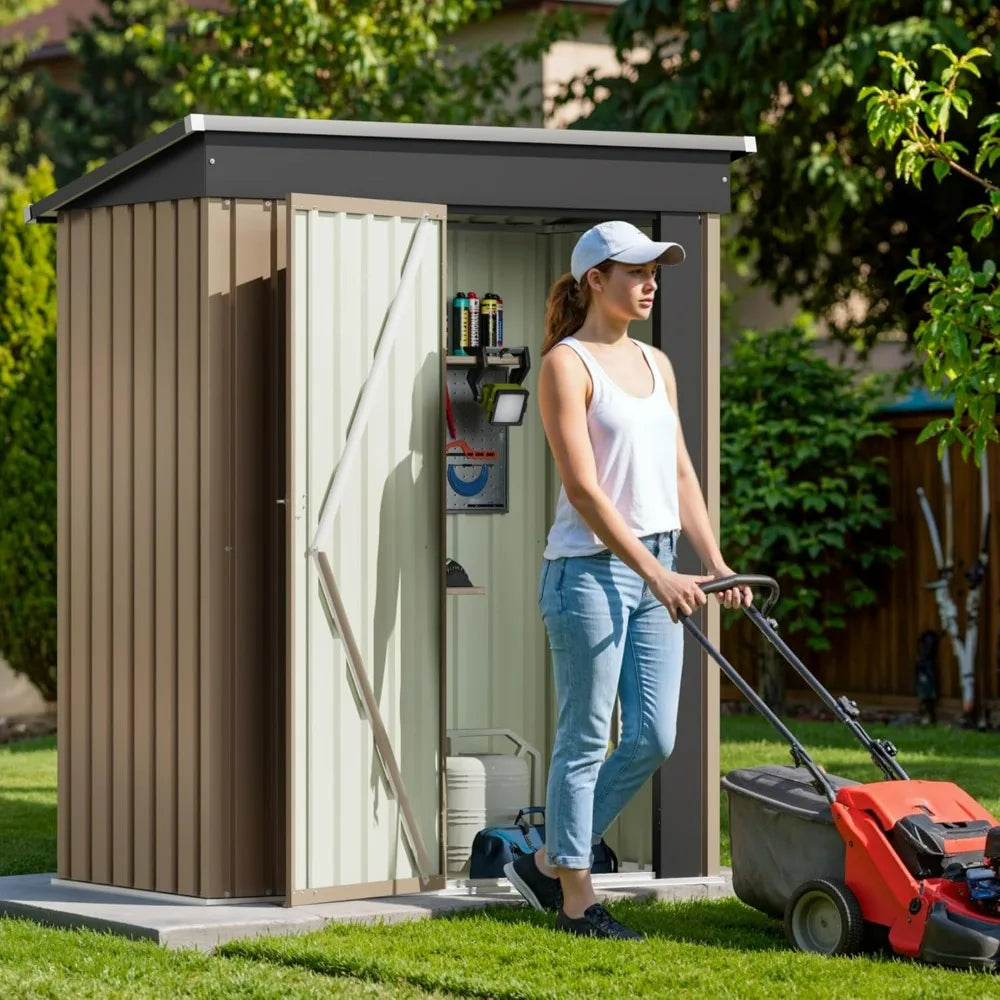 Outdoor Lockable Metal Storage Shed For Garden