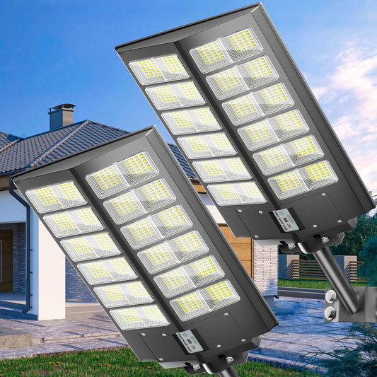 2-Pack 5000W Solar Street Lights Outdoor With Motion Sensor