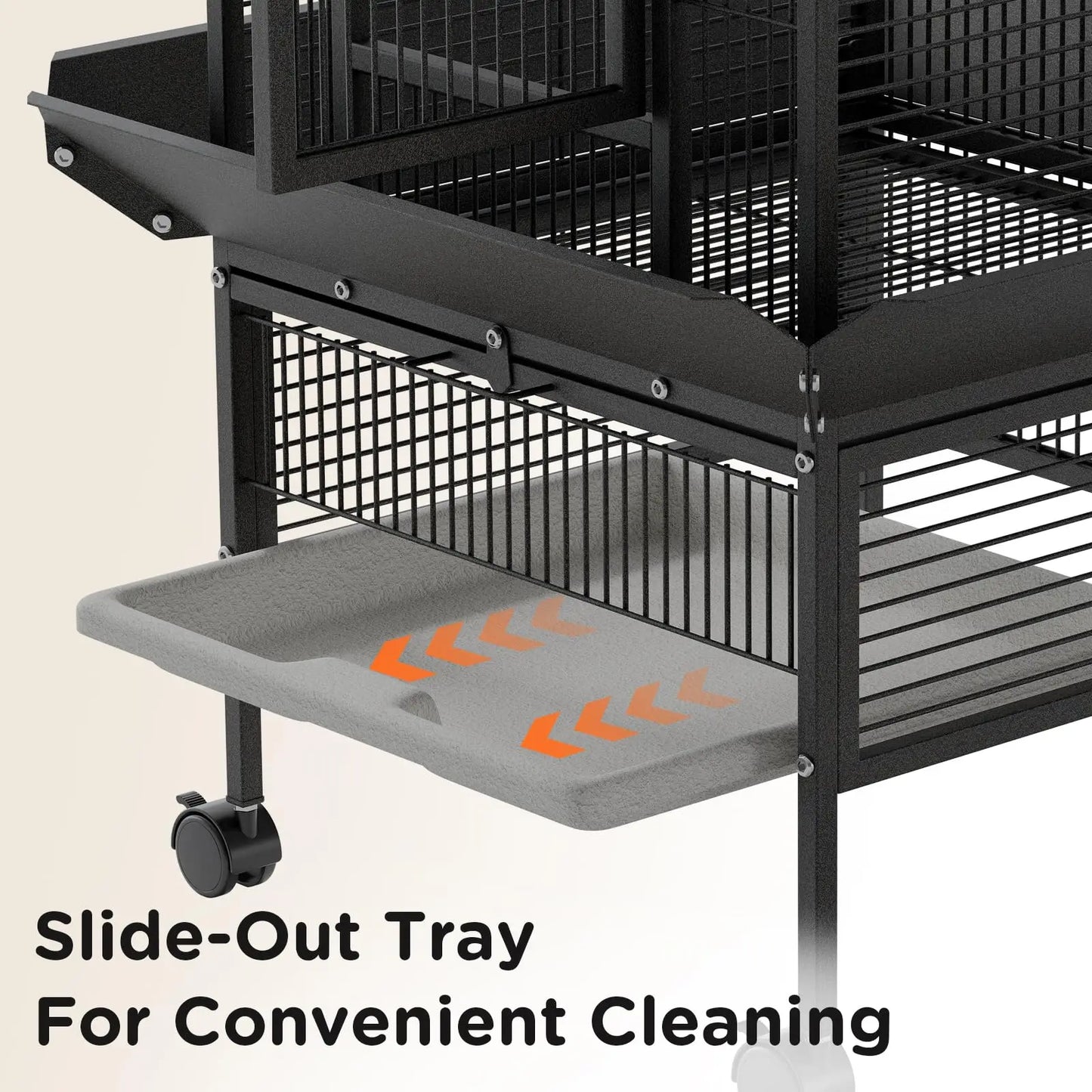 HiMISS Parrot Cage With Play Top Rolling Stand For Birds