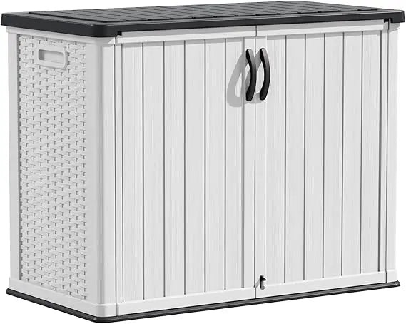 Outdoor Storage Cabinet With Lockable Doors Waterproof Shed