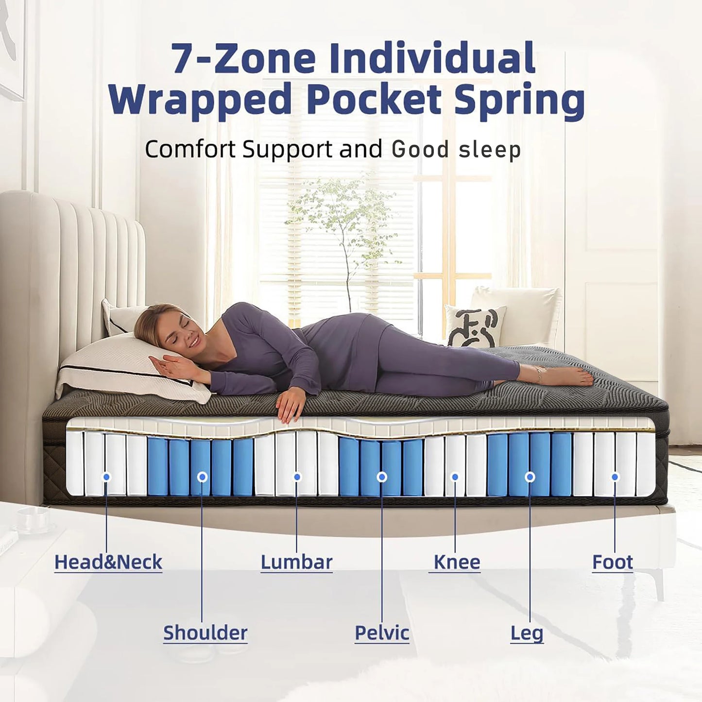 LayRoad Memory Foam Mattress Medium Firmness Boxed