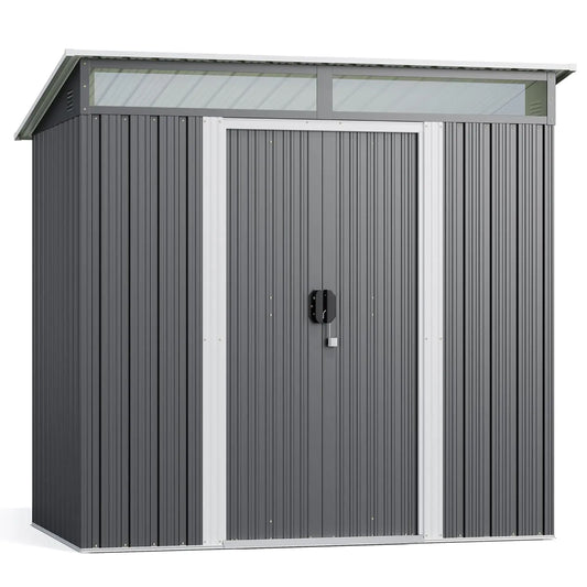 Metal Garden Storage Shed With Sliding Lockable Doors